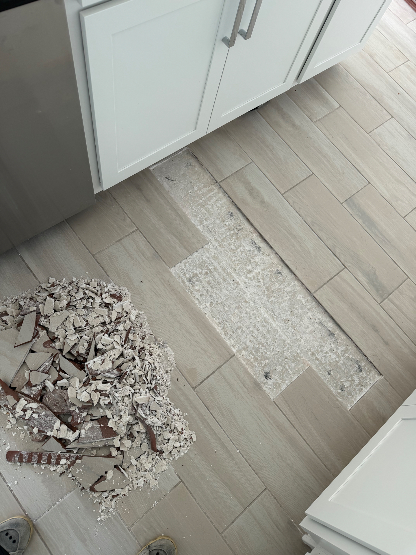 Kitchen Tile Repair – In Progress