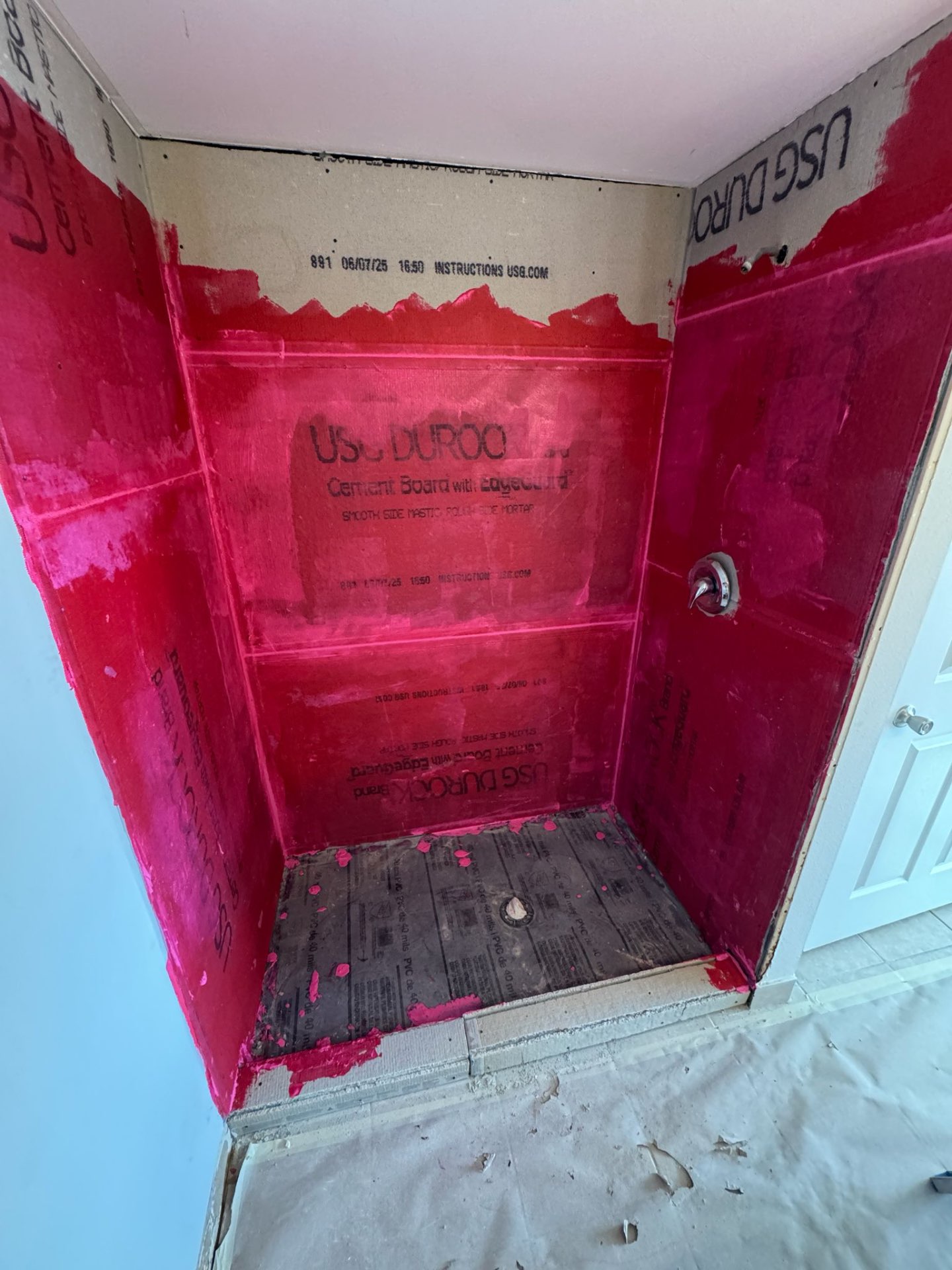 Shower Waterproofing – Durock & RedGard