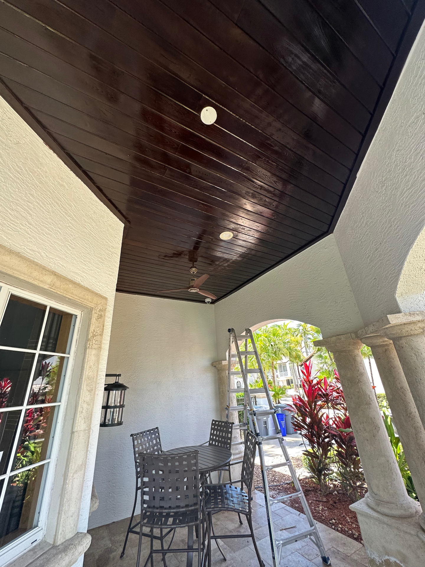 Patio Ceiling & Tongue-and-Groove Staining